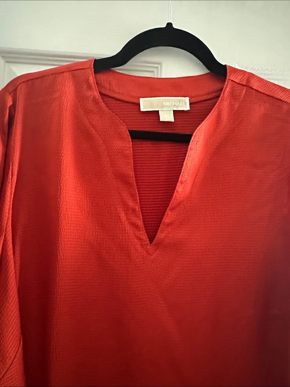 Michael Kors Orange V-Neck Tie-Sleeve Tunic